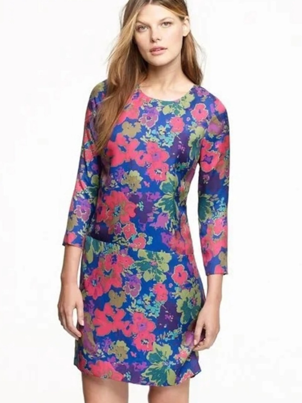 J. Crew floral silk sheath dress as seen on Jules ashbury new nwt 0